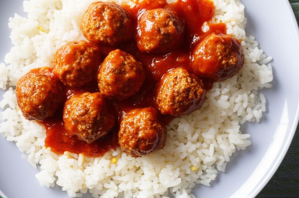 Meatballs Mexicana and Rice