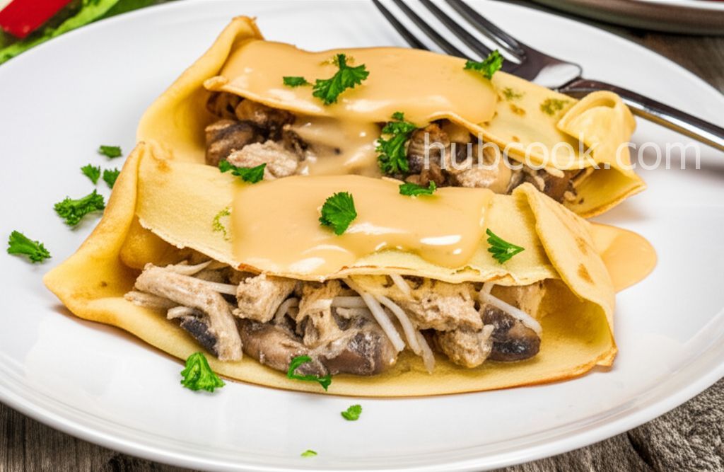 Mushroom and Chicken Crepe Packets