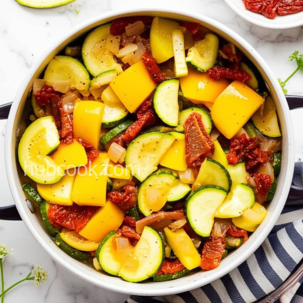 Steamed Squash Medley with Sun-Dried Tomatoes