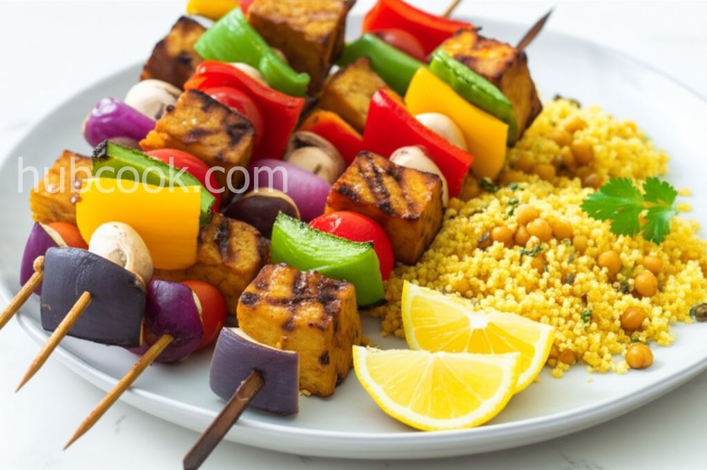 Tempeh Kabobs with Moroccan Couscous
