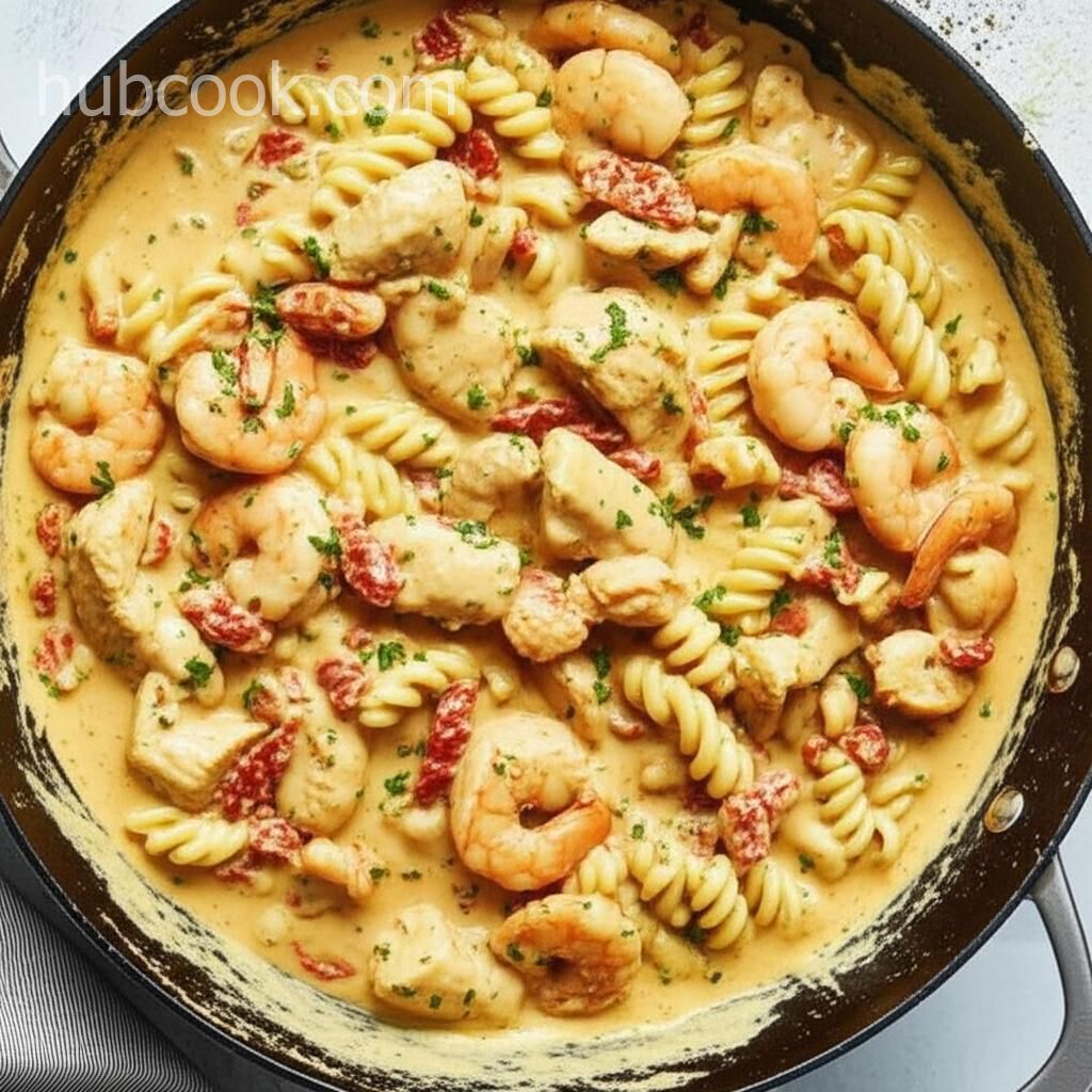 Creamy Chicken and Shrimp Alfredo