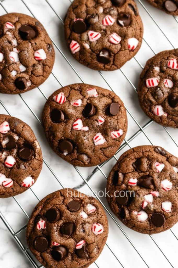Double Chocolate Chip Cookies with Peppermint