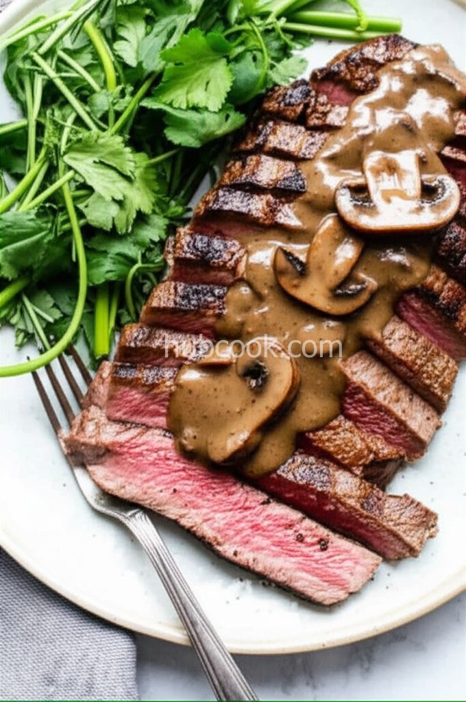 Flank Steak with Mushroom Sauce