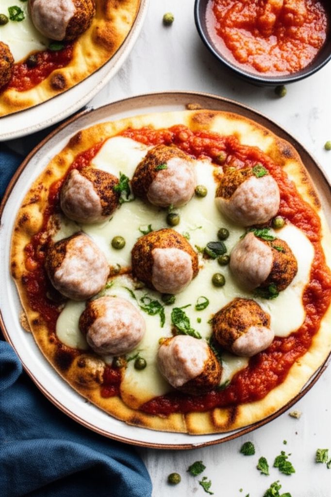 Lamb Meatballs Over Tandoori Naan