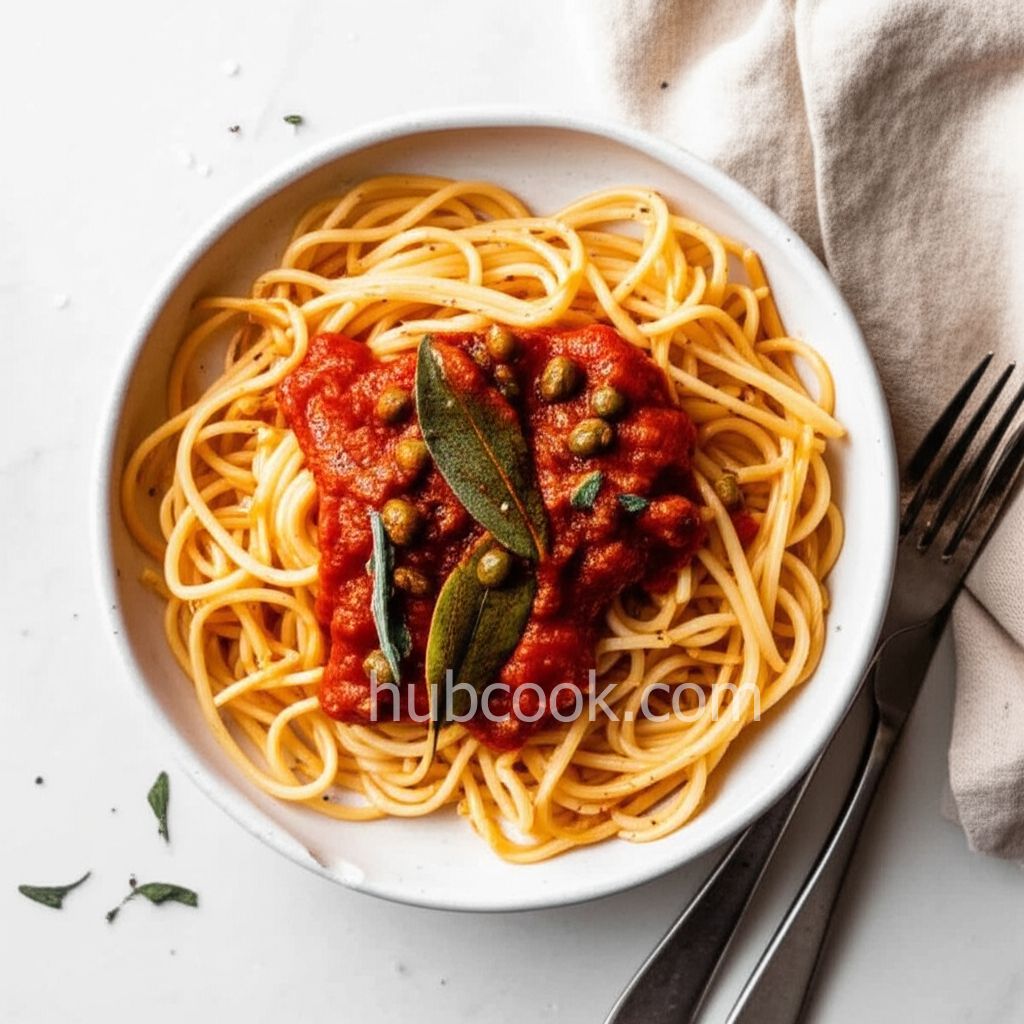 Linguine with Fresh Sage-Caper Sauce