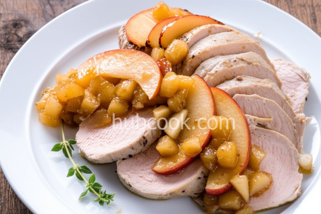 Marinated Pork Medallions with a Ginger-Apple Compote