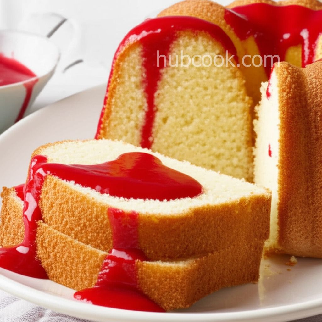Old Fashioned Pound Cake with Raspberry Sauce