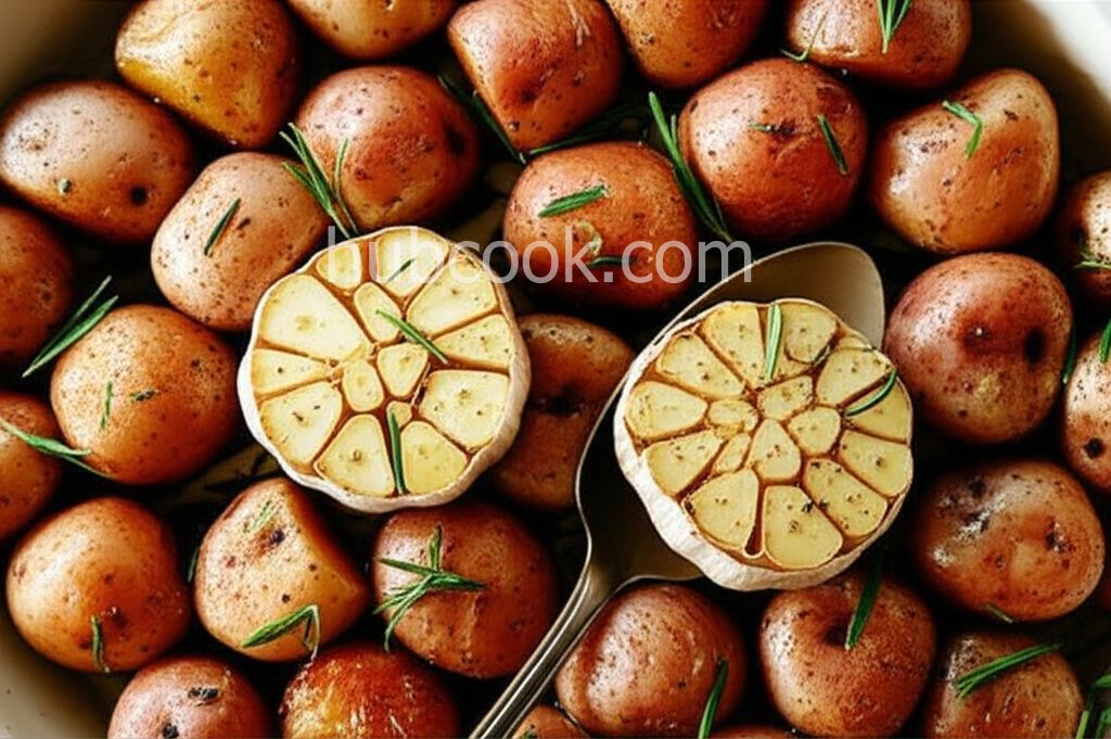 Rosemary Potatoes with Roasted Heads of Garlic