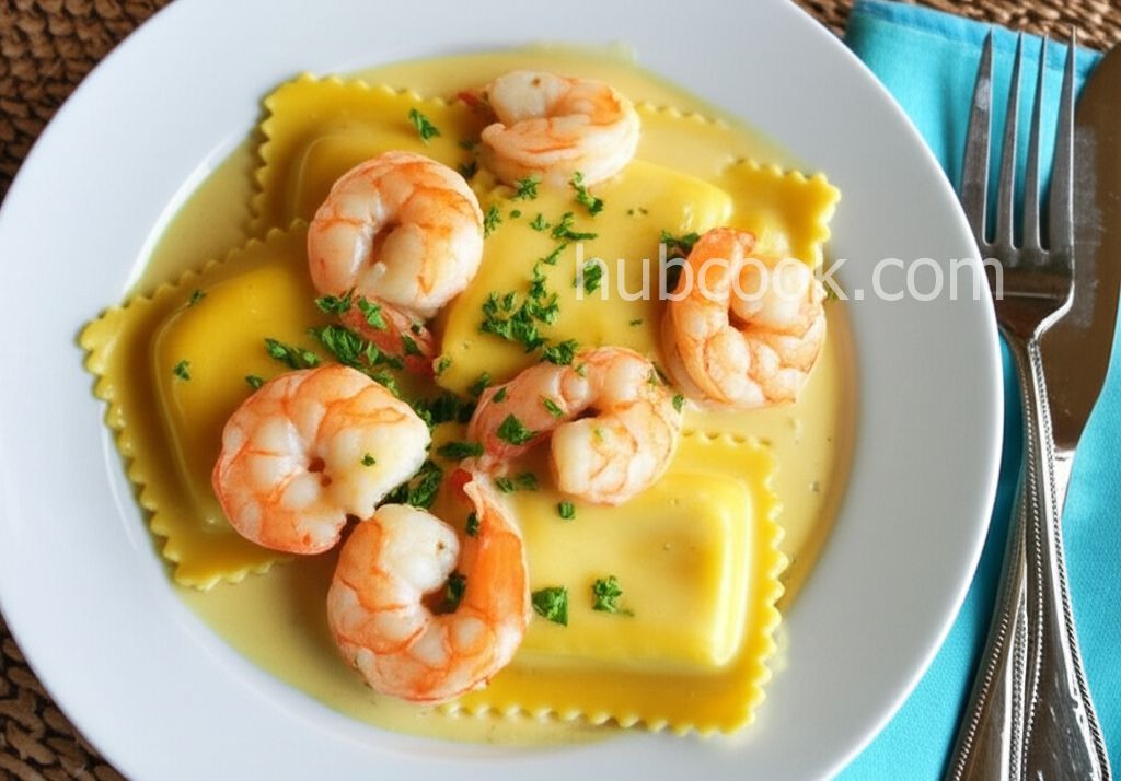 Shrimp and Pasta in Lemon Cream Sauce