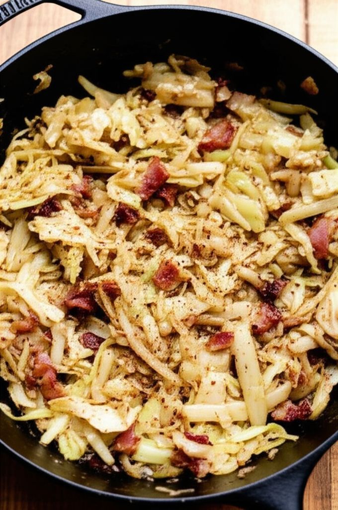 Southern Fried Smothered Cabbage