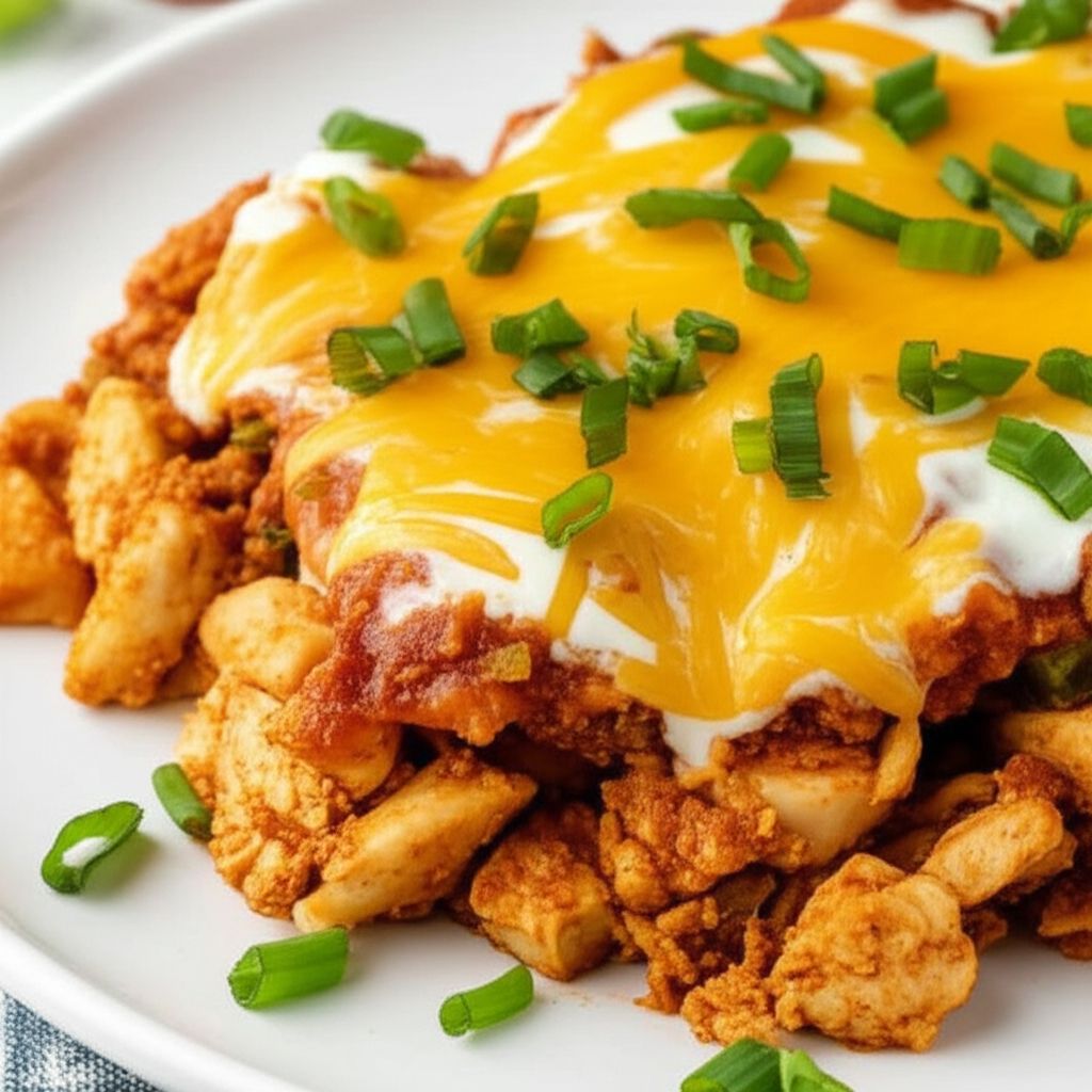 Spicy Keto Chicken-and-Cheese Casserole