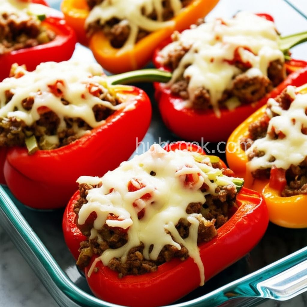 Stuffed Bell Peppers with Beef and Cabbage