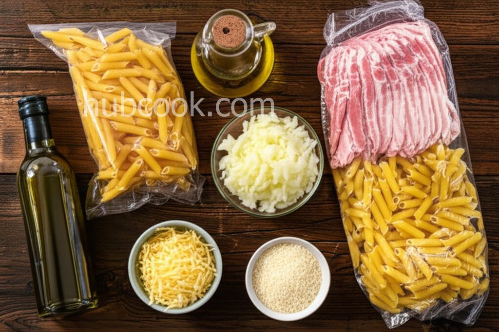 Bacon and Parmesan Penne Pasta