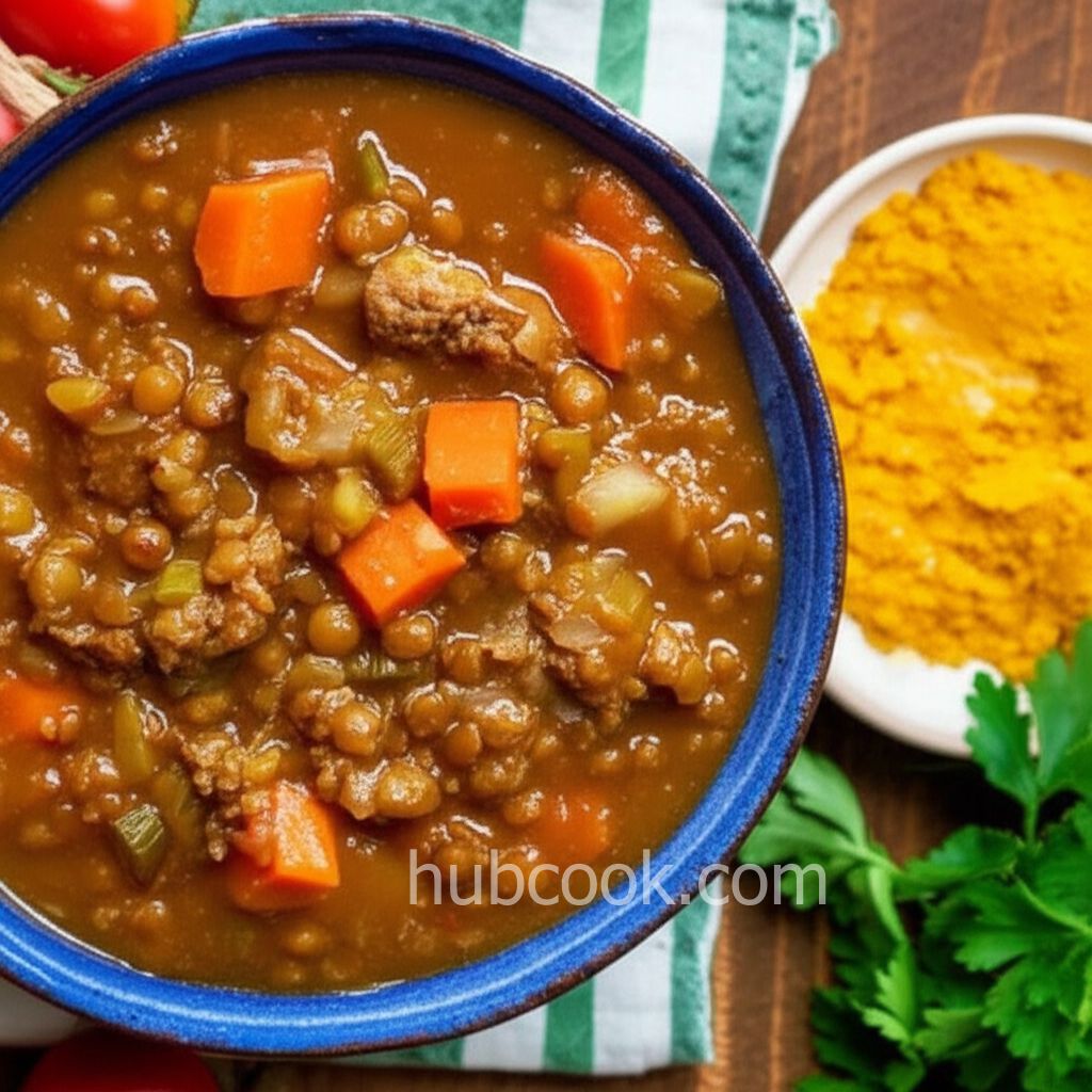 Beefy Lentil Vegetable Soup