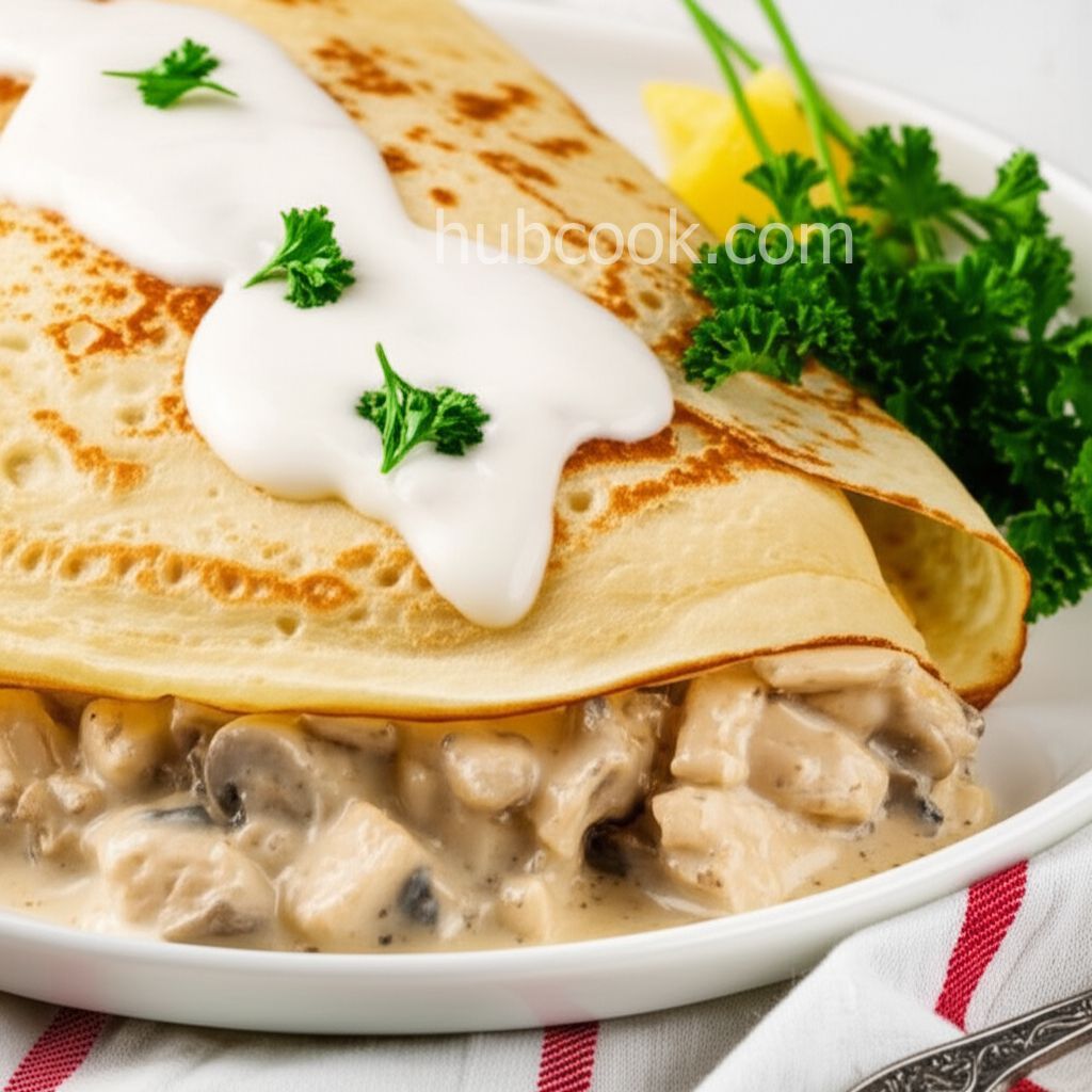 Chicken and Mushroom Crêpes