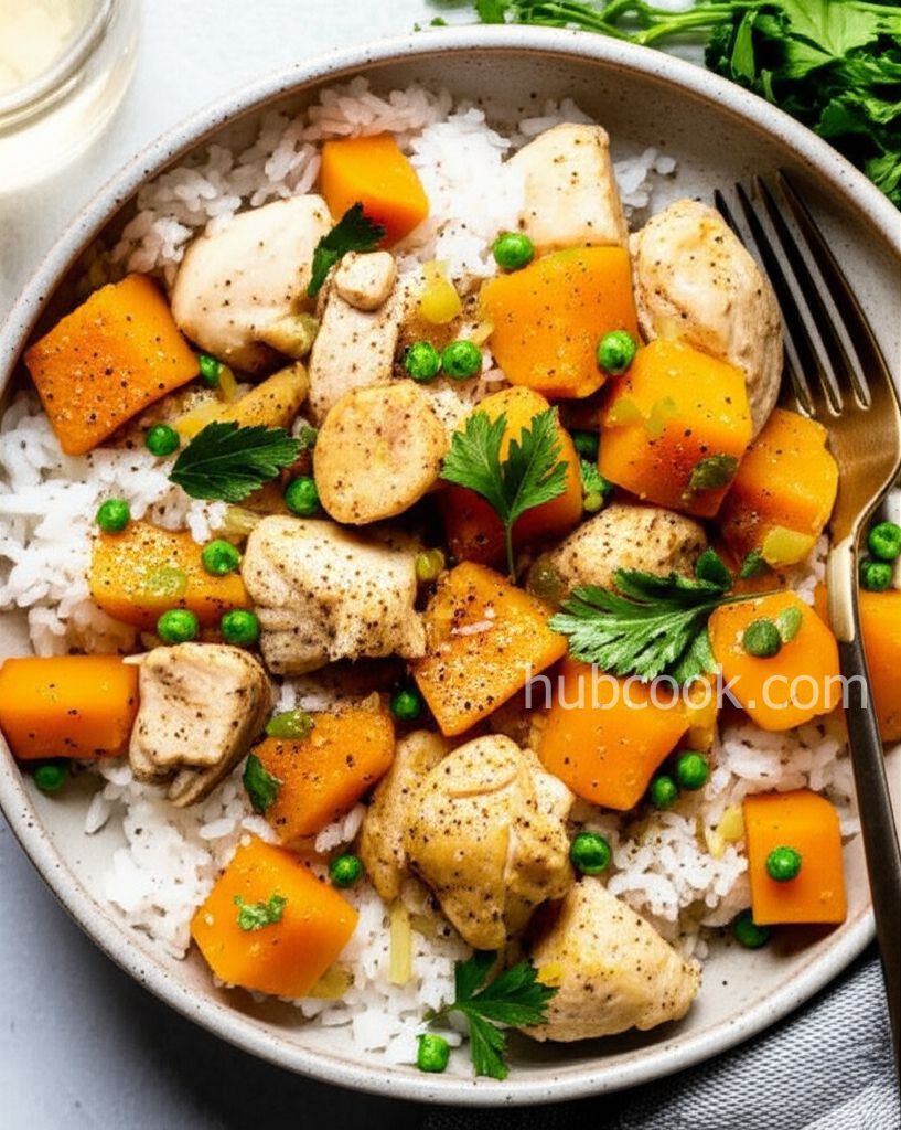 Chicken Stew with Rice and Winter Squash