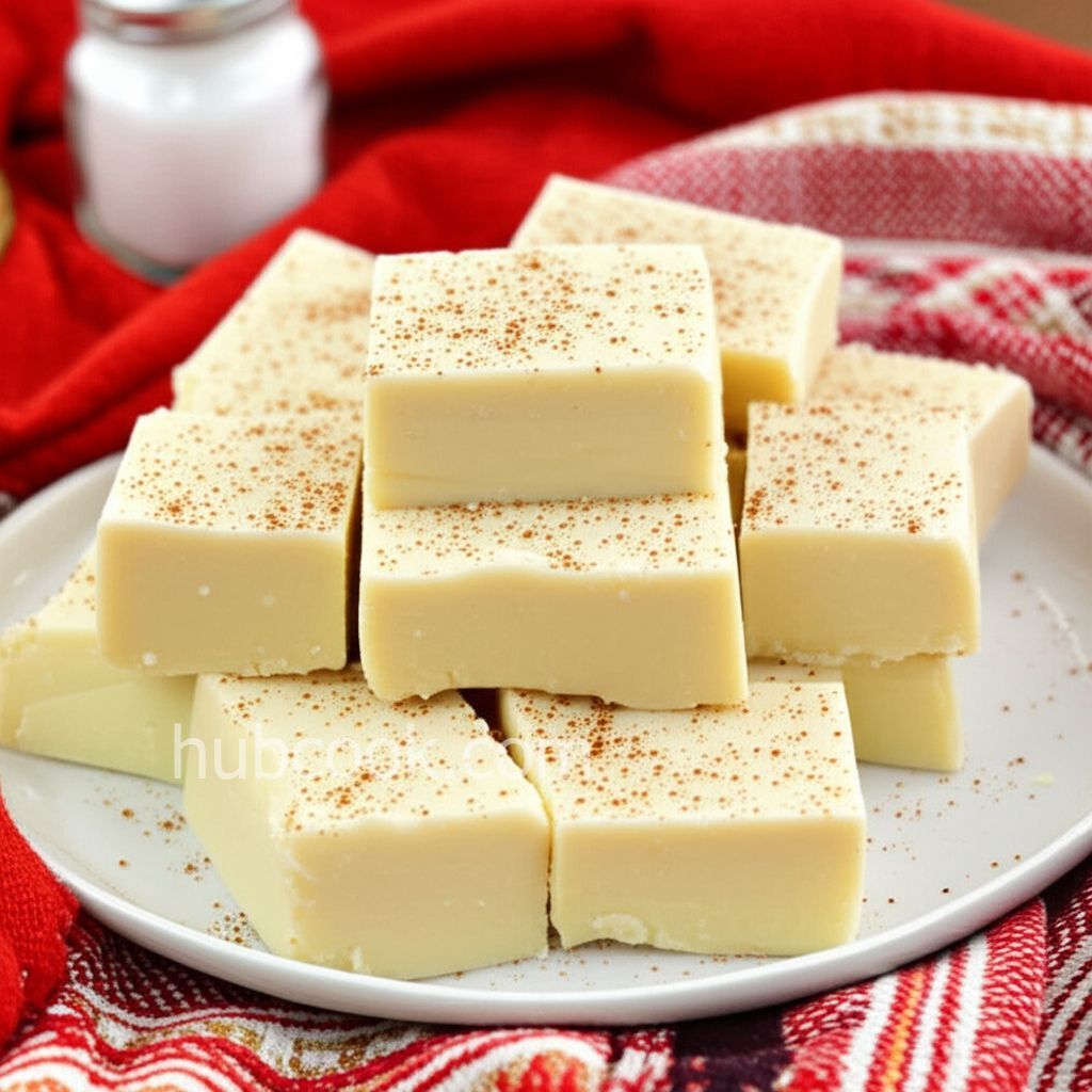 Festive Eggnog Fudge