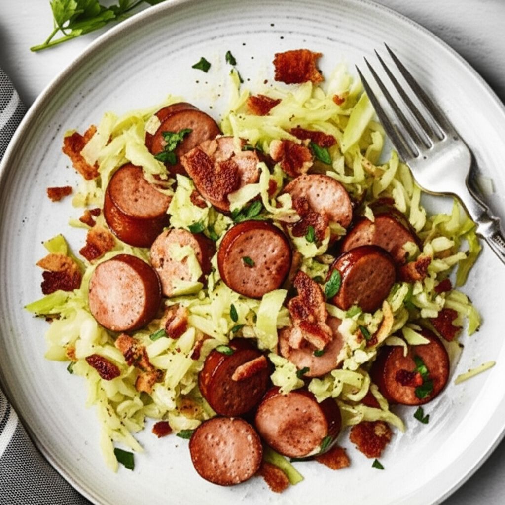 Fried Cabbage and Kielbasa