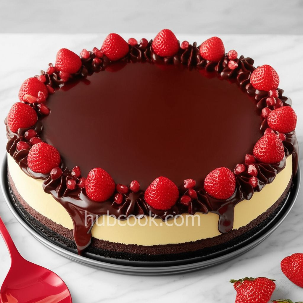 Ghirardelli Layered Chocolate Cheesecake With Ganache Glaze
