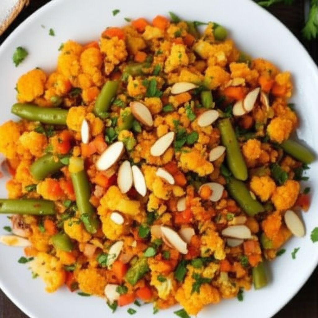 Golden Cauliflower Rice with Garden Vegetables