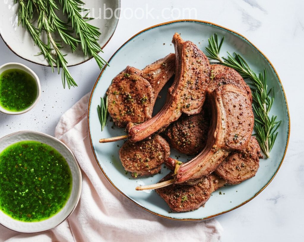 Grilled Lamb Shoulder Chops with Fresh Mint Jelly