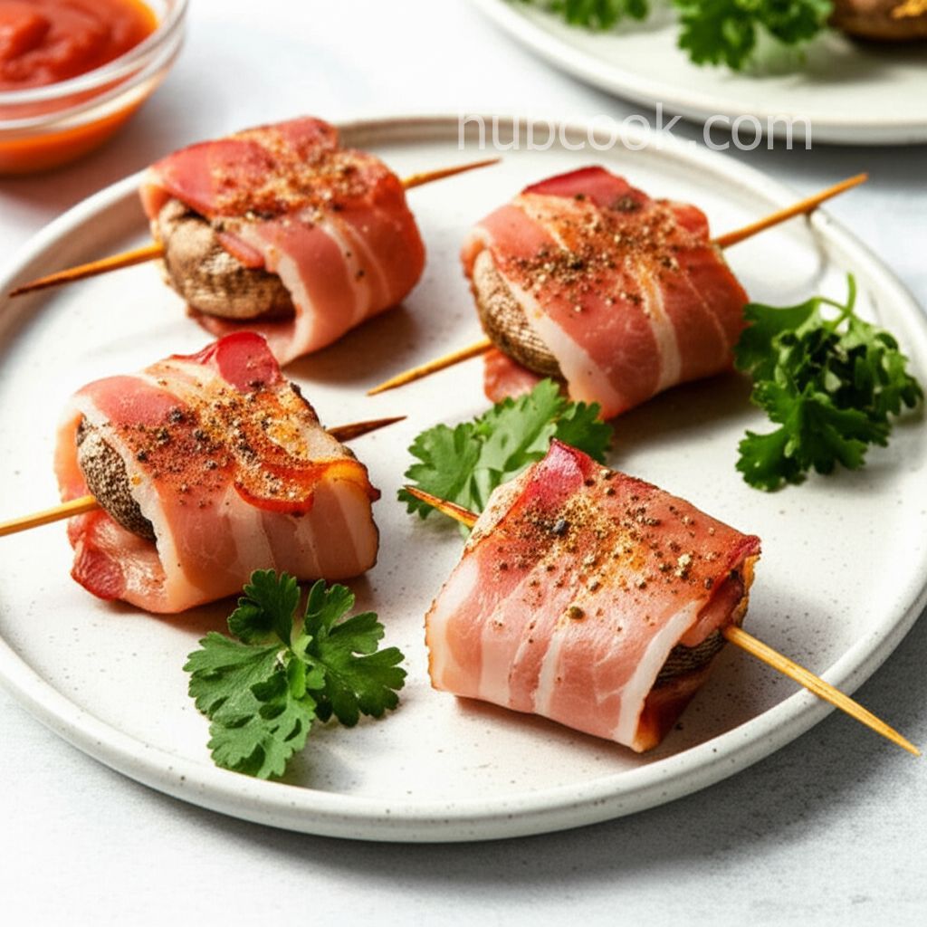 Grilled Mushrooms with Bacon