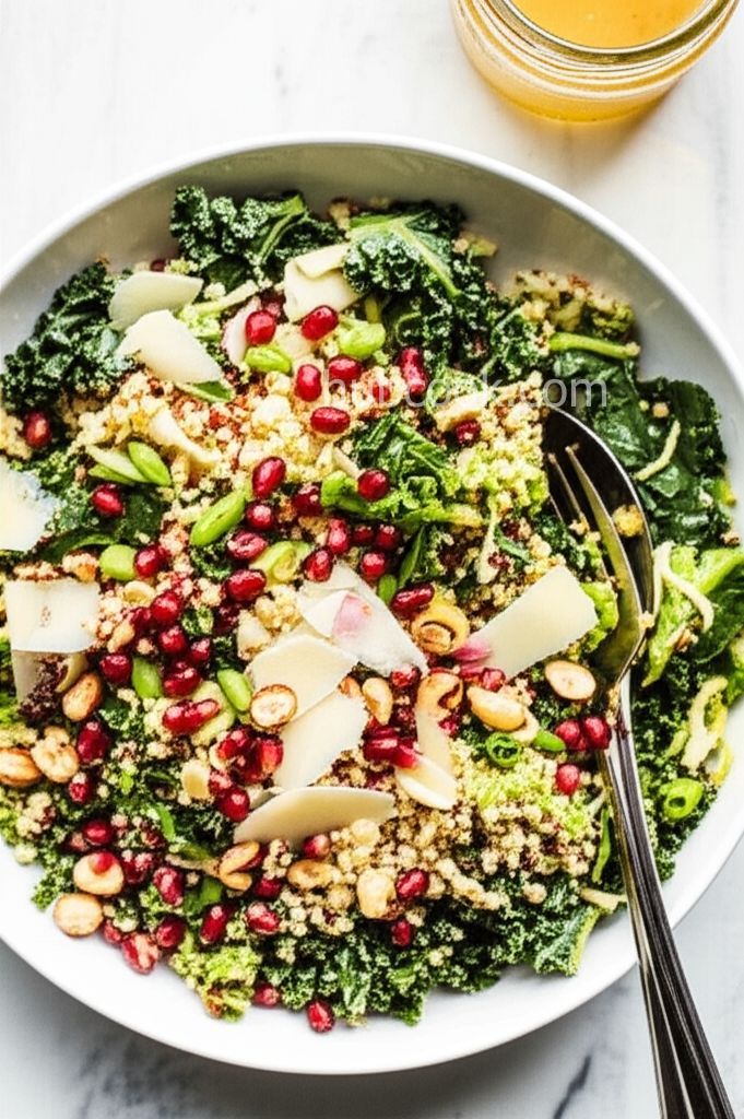 Kale and Brussels Slaw with Quinoa