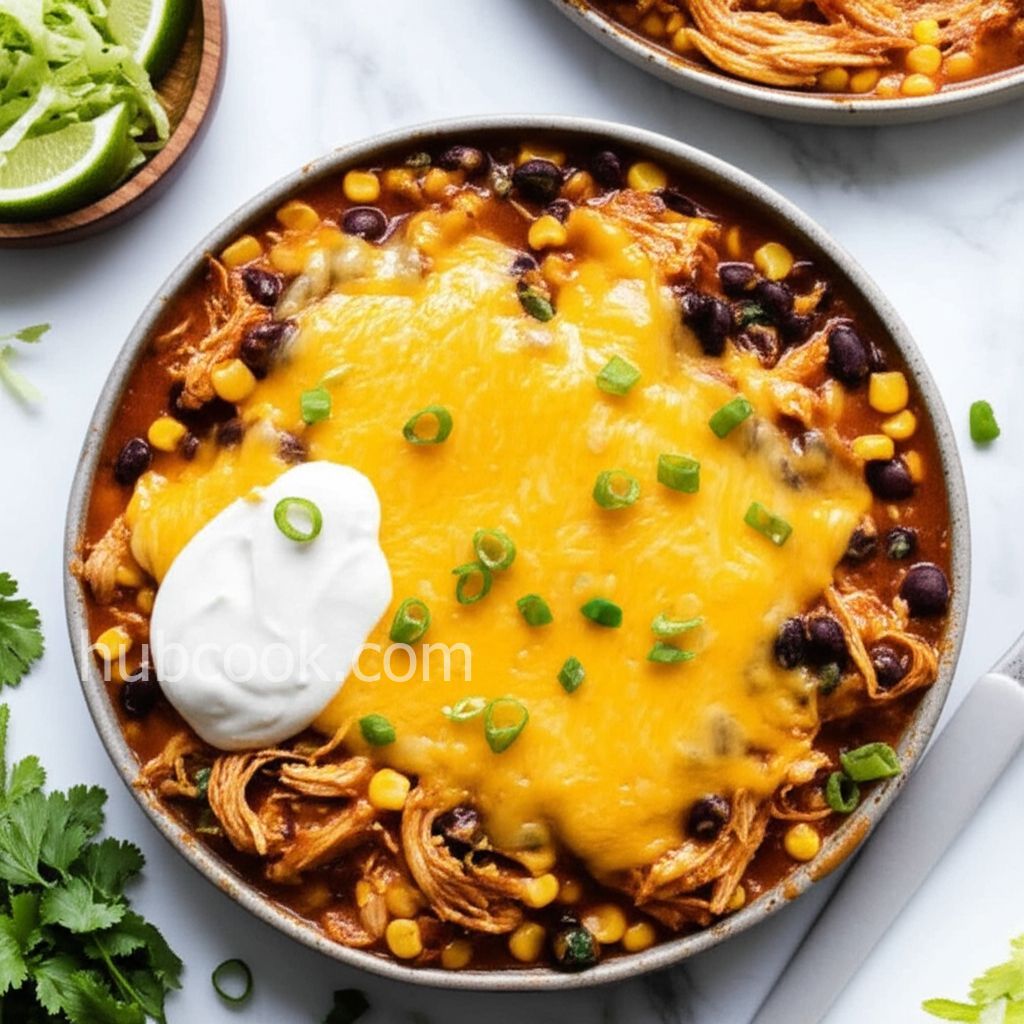 Slow Cooker Chicken Enchilada Casserole