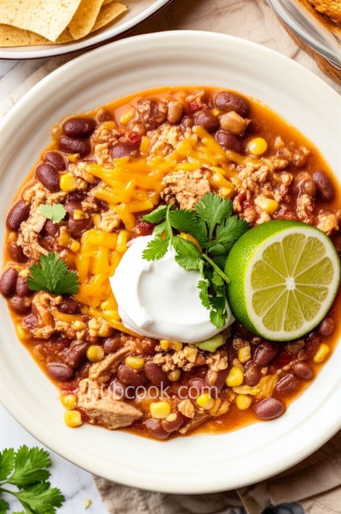 Slow Cooker Ground Turkey Soup with Poblanos and Corn