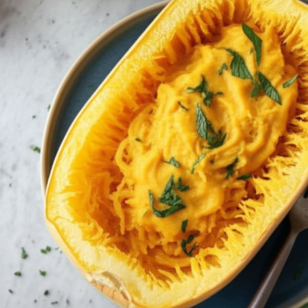 Spaghetti Squash with Creamy Pumpkin Sauce