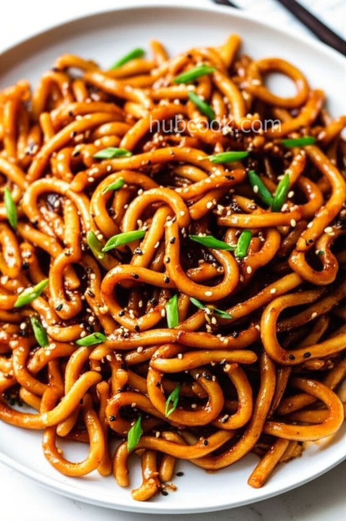 Spicy Garlic Udon Noodles