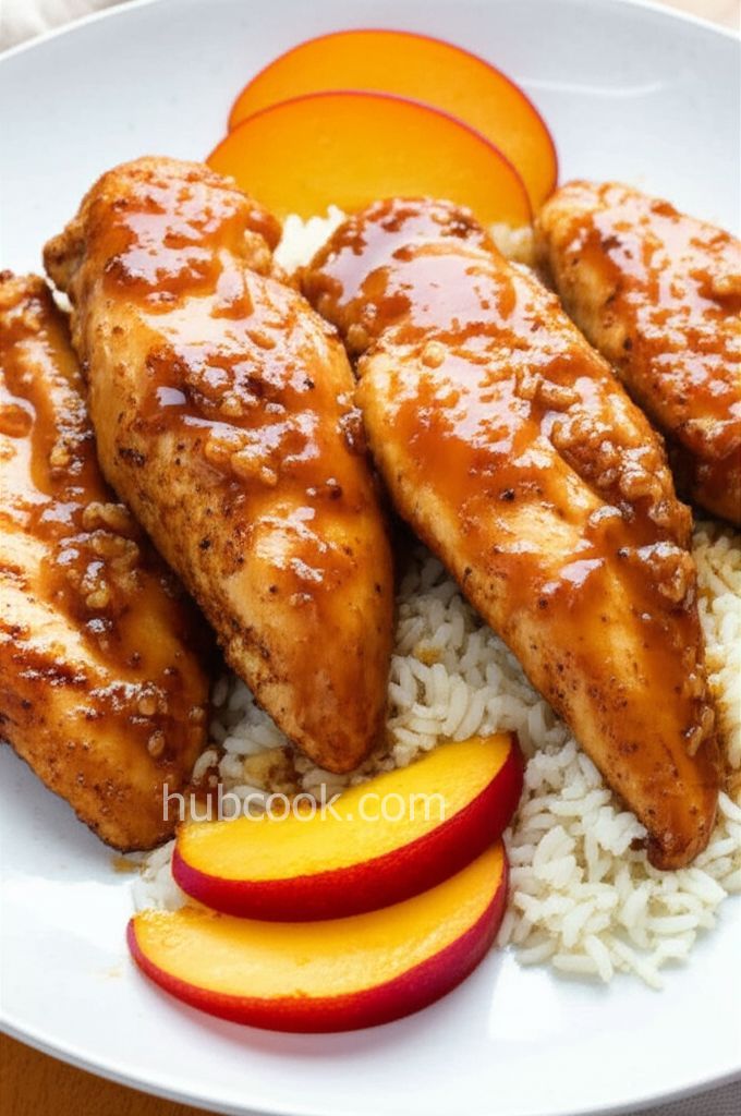 Sticky Orange Chicken with Nectarines