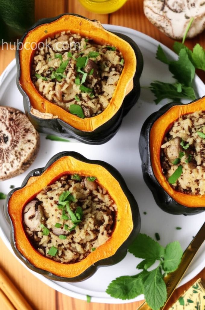 Wild Rice Stuffed Acorn Squash