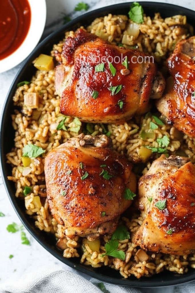 Baked Chicken Thighs With Mushroom Brown Rice