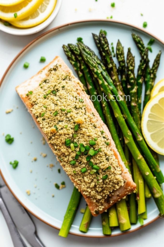Baked Salmon with Basil and Lemon Thyme Crust