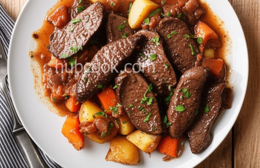Beef Heart Braised in Wine