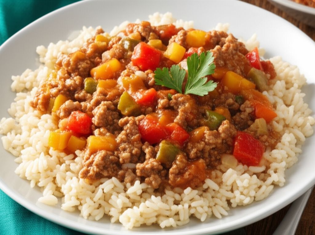 Cheesy Hamburger Stew with Rice