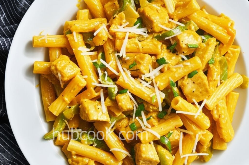 Chicken and Pasta in a Mango Cream Sauce