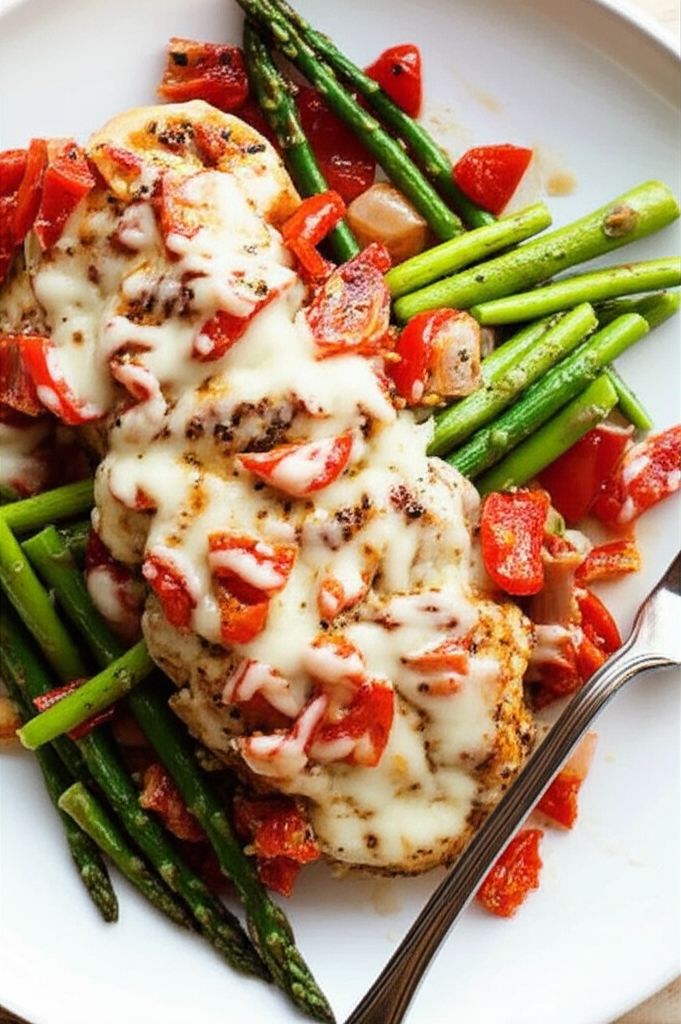Chicken with Asparagus and Roasted Red Peppers