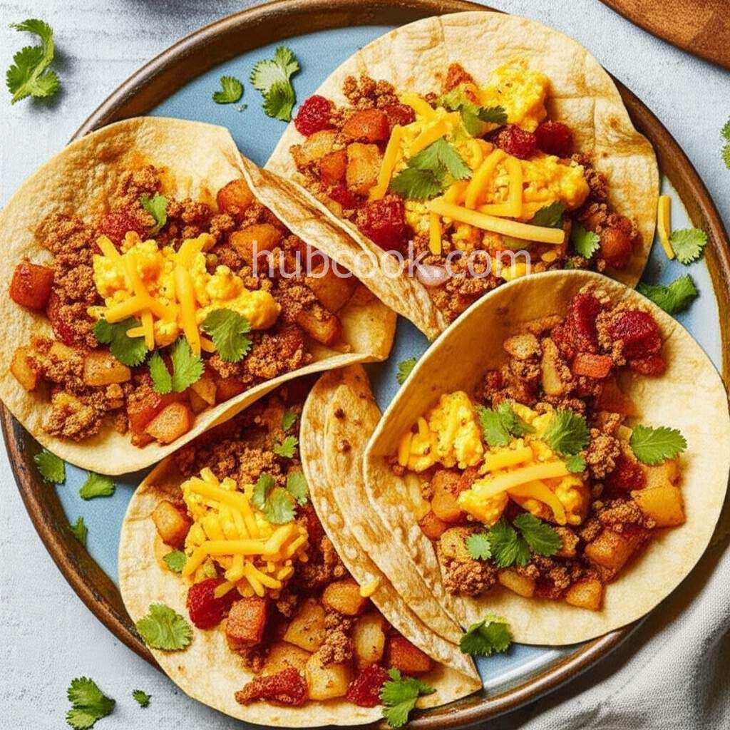 Chorizo Breakfast Tacos with Potato Hash and Eggs