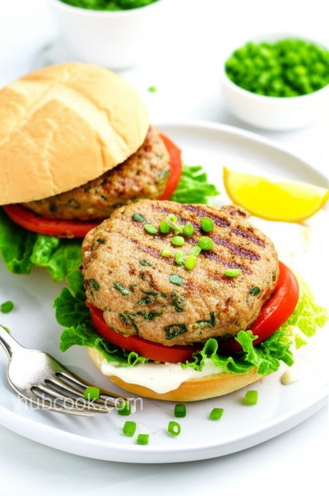 Delicious Ahi Fish Burgers with Chives