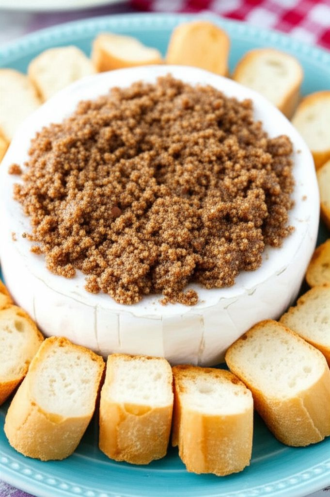 Easy Baked Brie with Almonds and Brown Sugar