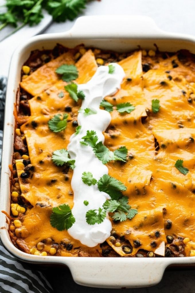 Green Chile Chicken Enchilada Casserole