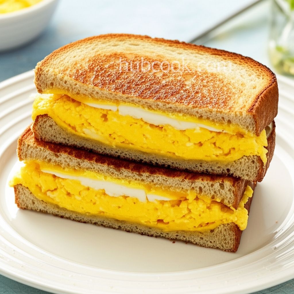 Grilled Cheese and Scrambled Egg Sandwich