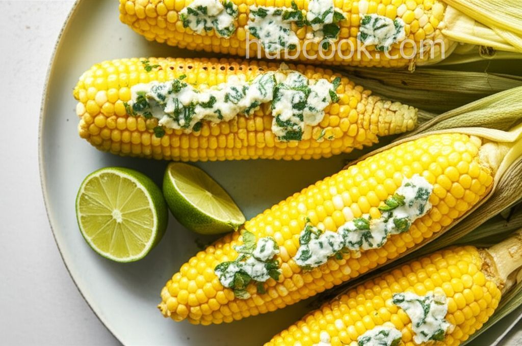 Grilled Corn with Cilantro Lime Butter