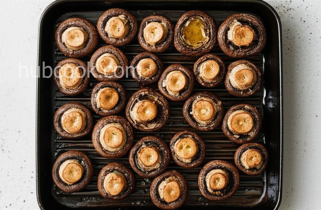Grilled Mushrooms Stuffed with Basil and Blue Cheese Butter