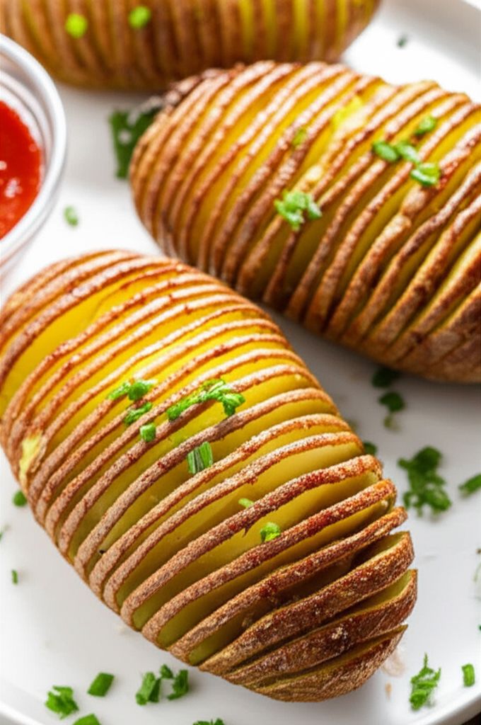 Hasselback Air Fryer Potatoes