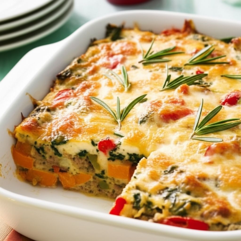 Holiday Sausage and Sweet Potato Breakfast Casserole