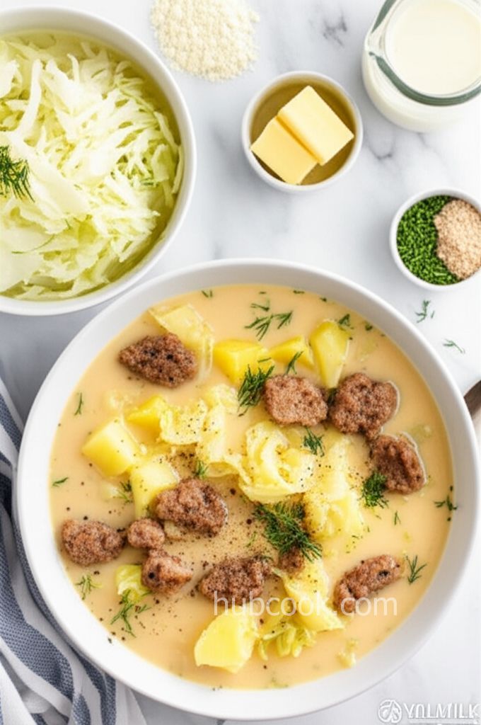 Instant Pot Creamy Cabbage Sausage Soup