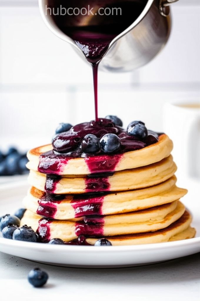 Lemon Ricotta Pancakes with Blueberry Sauce
